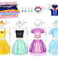 LIMIROLER 18 Pcs Princess Dress Up Clothes for Little Girl Role Play Costume Gift Set, Princess Dress Up Toys for Toddler Girls,
