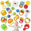 Qizebaby 21Pcs Baby Rattles Toys Set, Baby Toys 3-6 Months, Infant Grab And Shake Rattle, Sensory Teether, Music Learning Toys F