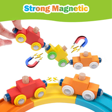 Train Set For Toddlers 18 Months+ Animal Wooden Train Set Toys For Toddler, Montessori Toys For 2 Year Old, Magnetic Train Toys