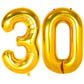 Large Gold 30 Balloon Number, 42 Inch 30Th Birthday Decorations, Foil Mylar Big Helium Numbers Balloons For Birthday Anniversary