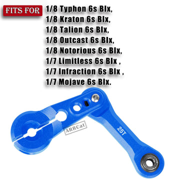 Aluminum Tie Rod & 25T Servo Horn for 1/8 Arrma Typhon Kraton Talion Outcast Notorious 6s Blx,1/7 Limitless Infraction Mojave 6s
