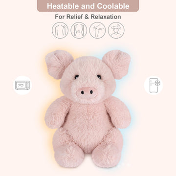 Suzzipals Heatable & Coolable Pig Stuffed Animal, Microwavable Heating Pad For Soothing & Relaxation, Lavender Scent Stuffed Pig