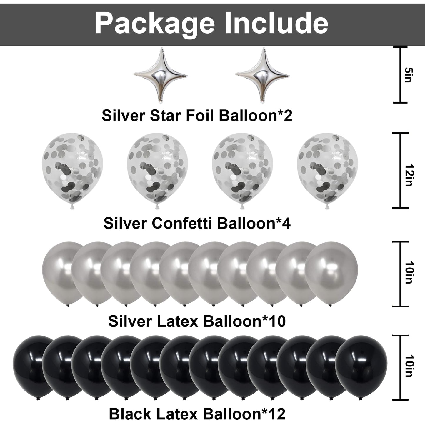 Naninuneno 44Th Black Silver Birthday Party Decorations For Men Women, Happy 44 Birthday Party Supplies With Black Happy Birthda