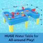 Simplay3 Big River And Roads Water Play Table, Outdoor Activity Table With Track Toys For Toddlers And Kids, 9 Accessories Inclu
