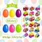 Atiger 18 Pcs Easter Egg Fillers With Toys Inside, Easter Basket Stuffers Filled Pull Back Engineering Vehicles Plastic Eggs Par