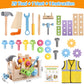 Aliex Wooden Kids Tool Set, 30pcs Toy Tools for Toddlers with Vest, Tool Kit Toddler Montessori Stem Learning Educational Toys f