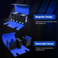 TiMOVO MTG Deck Box  Commander Deck Case Fits 200+ Double-Sleeved Cards  Magnetic Leather Card Storage Box with 2 Commander Display & 4Dividers & Dice Tray Fit YuGiOh TCG CCG Magic Cards  Black+Blue