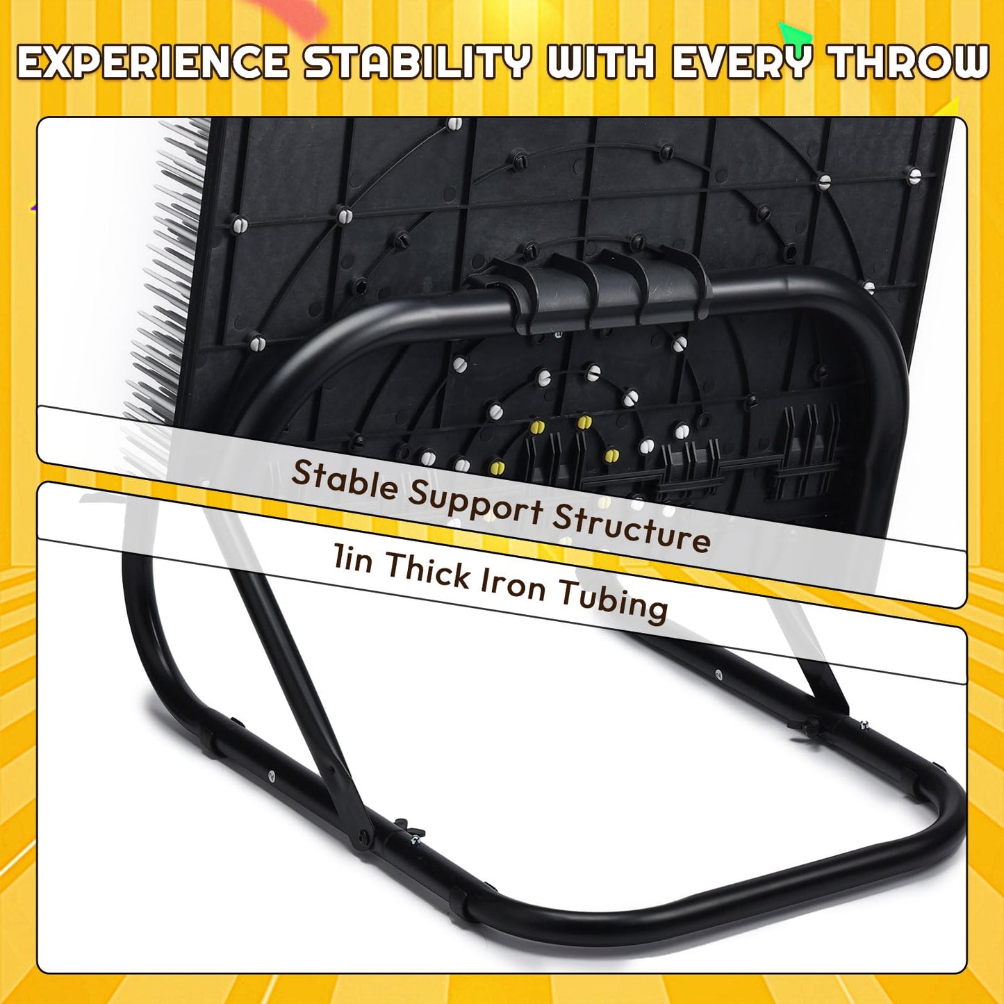 A11N Axe tossing Game Set | Sturdy Metal Frame  Bristle Target  6 tossing Axes Set | Safe for Indoor & Outdoor Play  Fun for Teens & mature-themeds