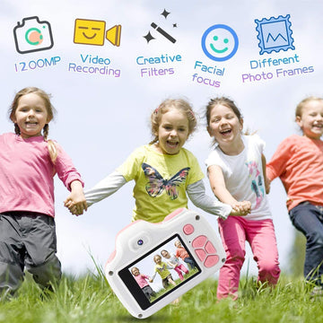 Kids Camera For Girls Age 3-9, Cameras With Flash Toy Gifts For Christmas Birthday, Selfie Video Digital Camera With Cartoon Sti