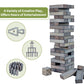Apudarmis Giant Tumble Tower (Stack From 2Ft To Over 4.2Ft), 54 Pcs Pine Wooden Stacking Timber Game With 1 Dice Set - Classic Block Giant Outdoor Game For Teens Adults Family (Gray)