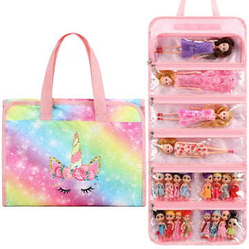 Jianya Dolls Storage Bag Toys Display Carrying Storage Organizer Clear View Compatible With All Surprise Dolls Small Toy