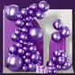 PartyWoo Metallic Purple Balloons Pack - 85 pcs, 5"-18" Sizes, Rubber, Perfect for Decorations, Purple-G105