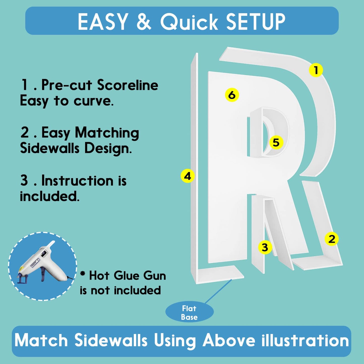 JW Passion 2FT Letter R Mosaic Balloon Frame Kit - DIY Fillable Letters for Birthday & Wedding Decor