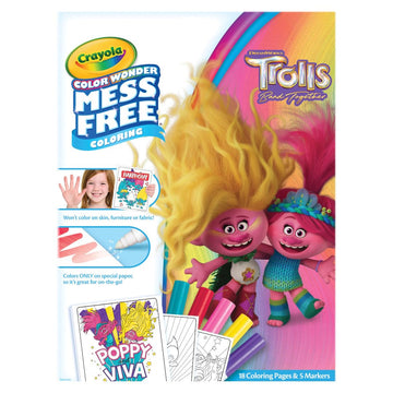 Crayola Trolls 3 Color Wonder Activity Set, Trolls Mess Free Coloring Pages For Toddlers, Trolls Toys & Gifts, Toddler Stocking Stuffers