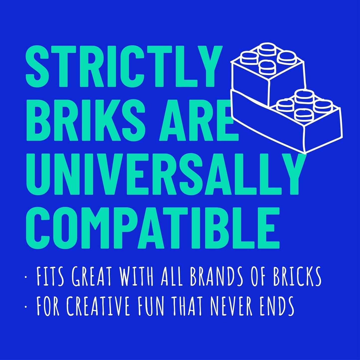 Strictly Briks 12 Pack Classic Stackable Baseplates 6x6, for Building Bricks, 20x20 Studs Plates Mats 100% Compatible with All M