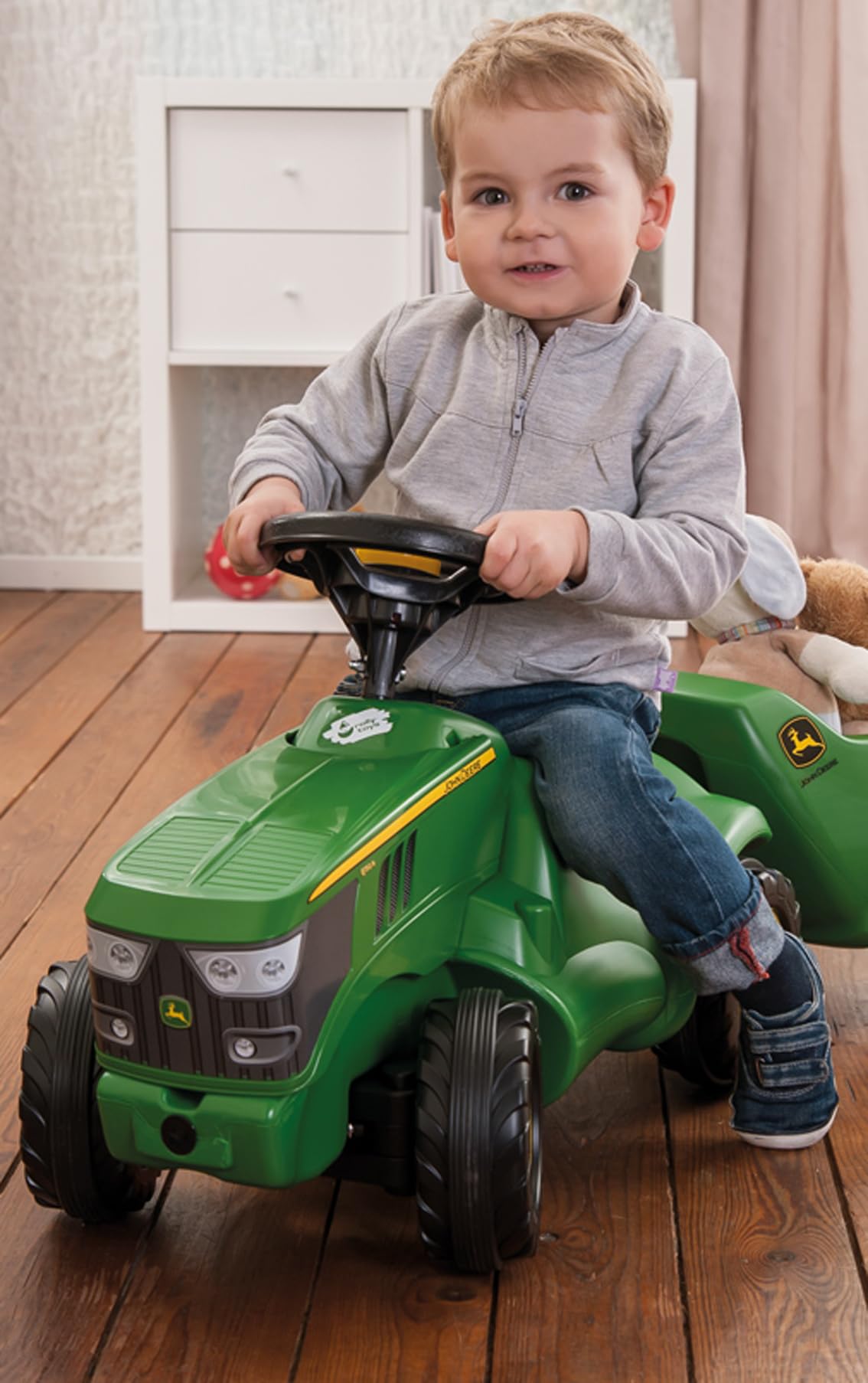 rolly toys John Deere Minitrac Foot to Floor Ride-On Toy, Green, Model 132072, Plastic, No Installation