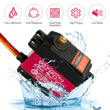 2Pack 25KG Digital Servo High Torque Full Metal Gear Waterproof for RC Car Crawler Robot Control Angle 180