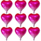 Lovoir 10 Pcs Gradient Heart Shape Foil Mylar Balloons 18 Inch Love Balloons For Valentine'S Day Birthday Party Decorations Wedd