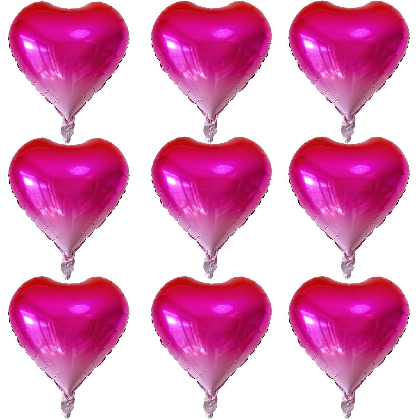 Lovoir 10 Pcs Gradient Heart Shape Foil Mylar Balloons 18 Inch Love Balloons For Valentine'S Day Birthday Party Decorations Wedd