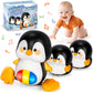 Baby Toys 6-12 Months, Musical Penguins Crawling Infant Toys, Early Learning Toy for Tummy Time with Light & Sound, Birthday Gif