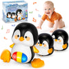 Baby Toys 6-12 Months, Musical Penguins Crawling Infant Toys, Early Learning Toy for Tummy Time with Light & Sound, Birthday Gif