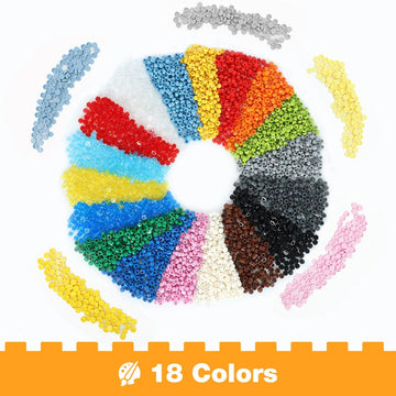 Etarnfly 3600Pcs Pixel Bricks, 1X1 18 Colors Classic Round Plates Building Blocks Parts And Pieces - Pixel Arts Dots Bulk Studs