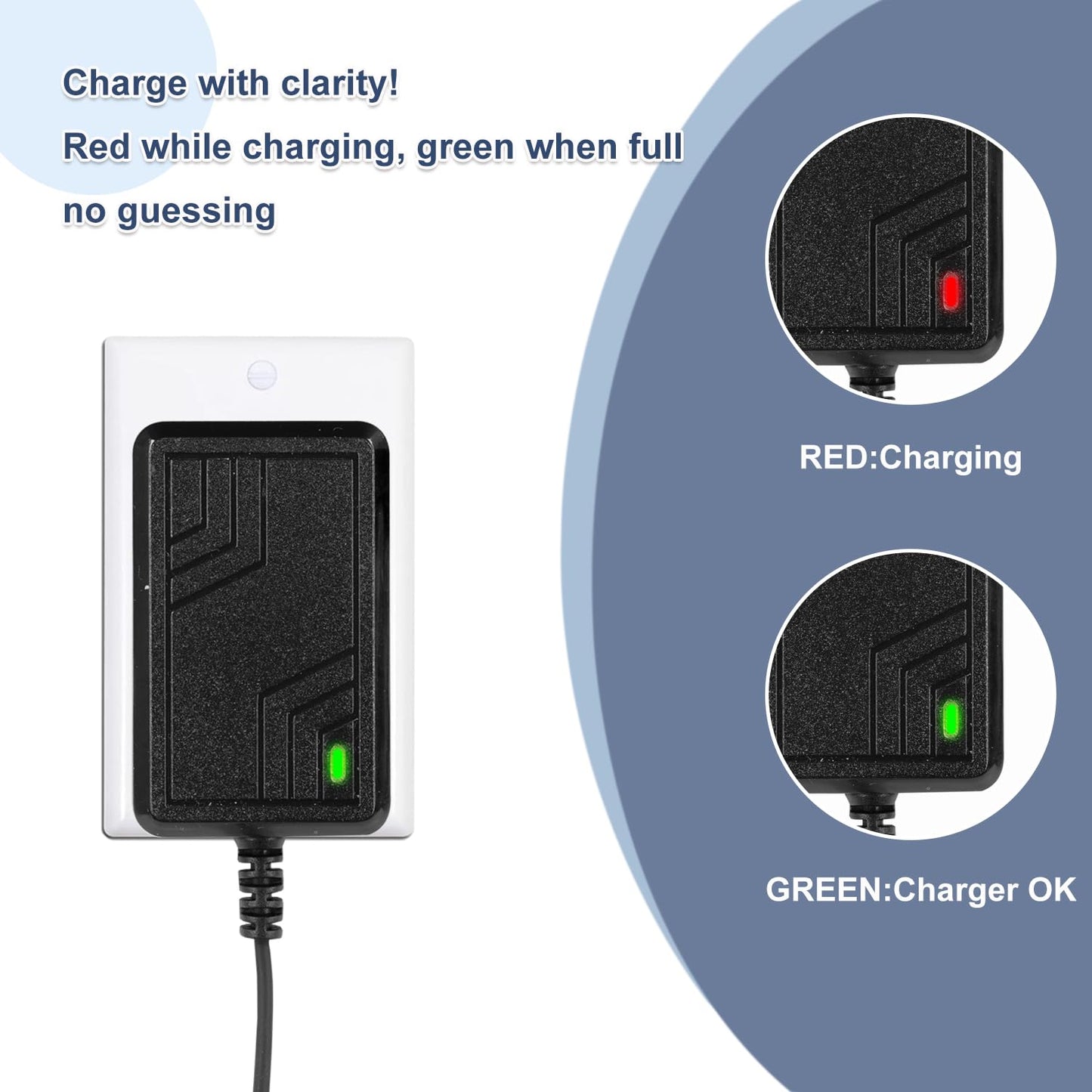 6V Charger for Ride On Toys, Bumper Cars & Electric Vehicles - Compatible with Flybar,Kidzone,Unicorn,Best Choice Products SUV,H