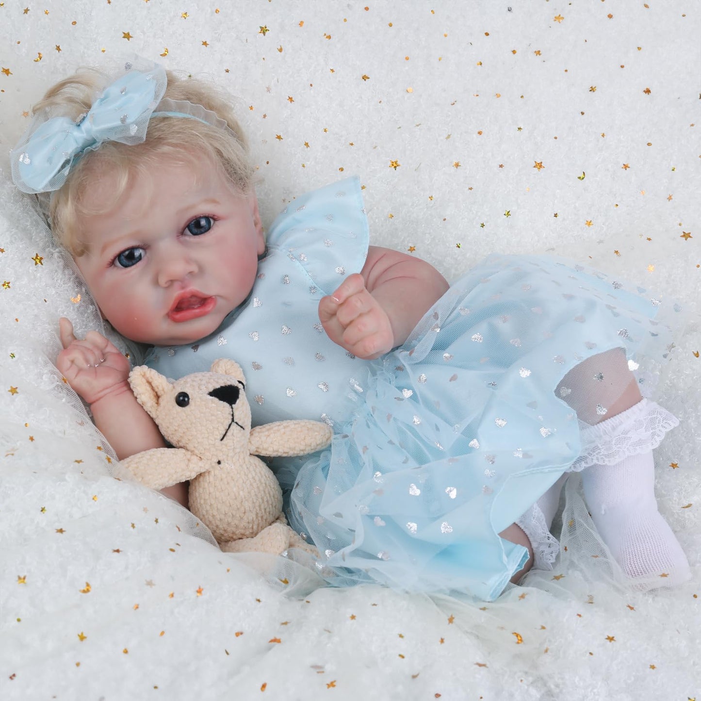 Wooroy Realistic Reborn Baby Dolls Girl - 20-Inch Lifelike Baby Doll With Blonde Hair And Soft Cloth Body Cute Real Life Newborn Baby Dolls Birthday Gift For Kids Age 3+