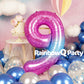 Rainbowq 9 Balloon Number 40 Inch For Boy Or Girl Big Starry 0-9 Foil Mylar Large 9 Number Balloon Happy 9Th Birthday Party Anni