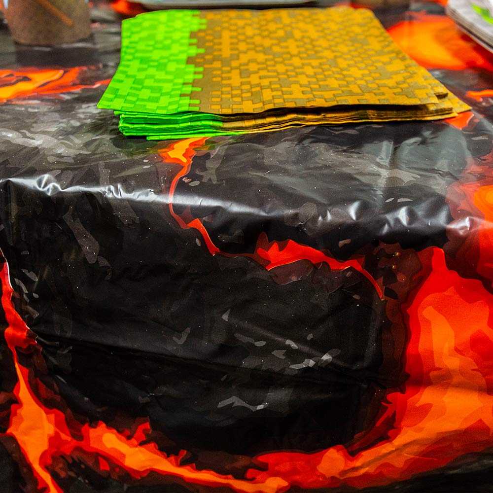Blue Orchards Lava Table Covers (Pack Of 3) - 54'X108' Xl - Luau Party Supplies, Volcano Birthday, Lava Floor Game, Lava Theme Party, Lava Table Cloth, Hot Lava Game, Dinosaur Party, Lava Backdrop