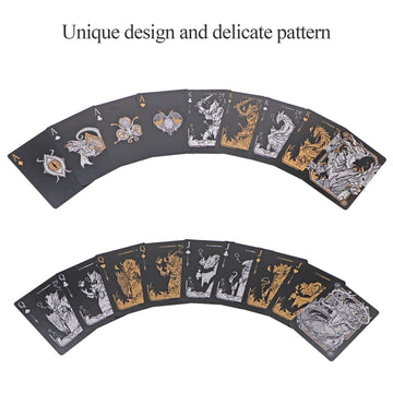 Wjpc Easy Shuffling Plastic Waterproof Playing Cards,Cool Black Dragon Poker Cards For Game And Party, Deck Of Cards(Dragon