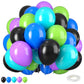 Green Purple Teal Balloons, 12 Inch Green Purple Teal Blue Black Balloons For Boys Girls Monsters Theme Birthday Party Baby Show