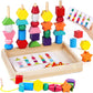 LovesTown Beads Sequencing Toy Wooden Stacking Montessori Toys for Kids Coordination and Educational Preschool Learning Toy