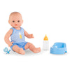 Corolle Drink and Wet Bath Baby Paul - 14    Boy Baby Doll with 3 Accessories - Bottle, Potty, and Pacifier - Really Drinks and 