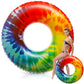 Simgoing 1 Pcs Jumbo Inflatable Pool Floats Rings  Tie Dye Tube Float 47.24 Inch Large Colorful mature-themed Floaties Rainbow Swimming Ring Water Floaty Toy for mature-themed Summer Pool Beach Party Supplies