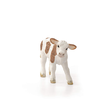 Schleich Farm World, Farm Animal Toys For Boys And Girls 3 And Above, Simmental Calf Toy Cow, Ages 3+, Multicolor, 2 Inch