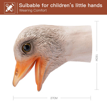 Yolococa Ostrich Hand Puppet Realistic Latex Soft Animal Toy Storytelling Role Play Party Supplies For Kids