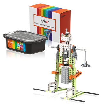 Apitor Robot E Stem Kits - Includes Large Storage Organizer, 14 In 1 Electric Building Toys With Learning Materials, Educational