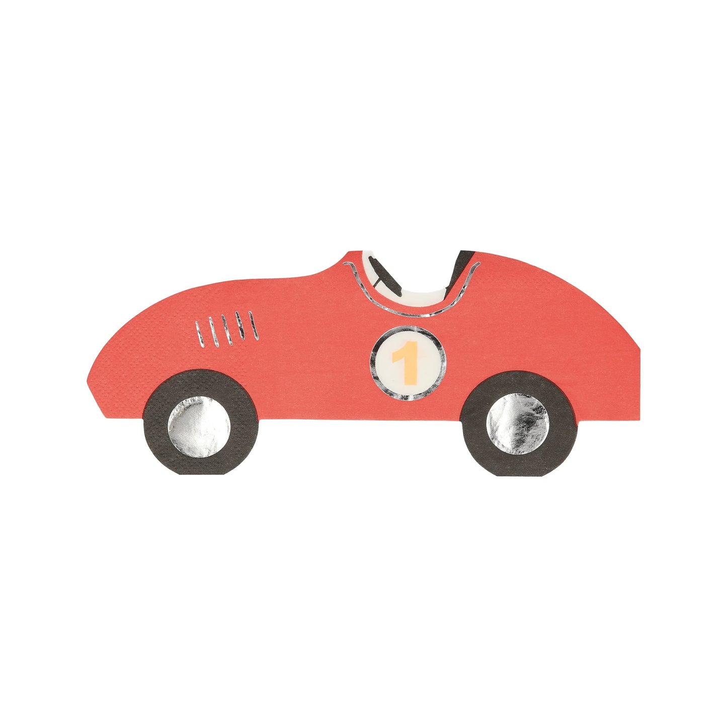 Meri Meri Race Car Napkins (Pack of 16), Thick & Absorbent 3-Ply Paper Napkins, Disposable