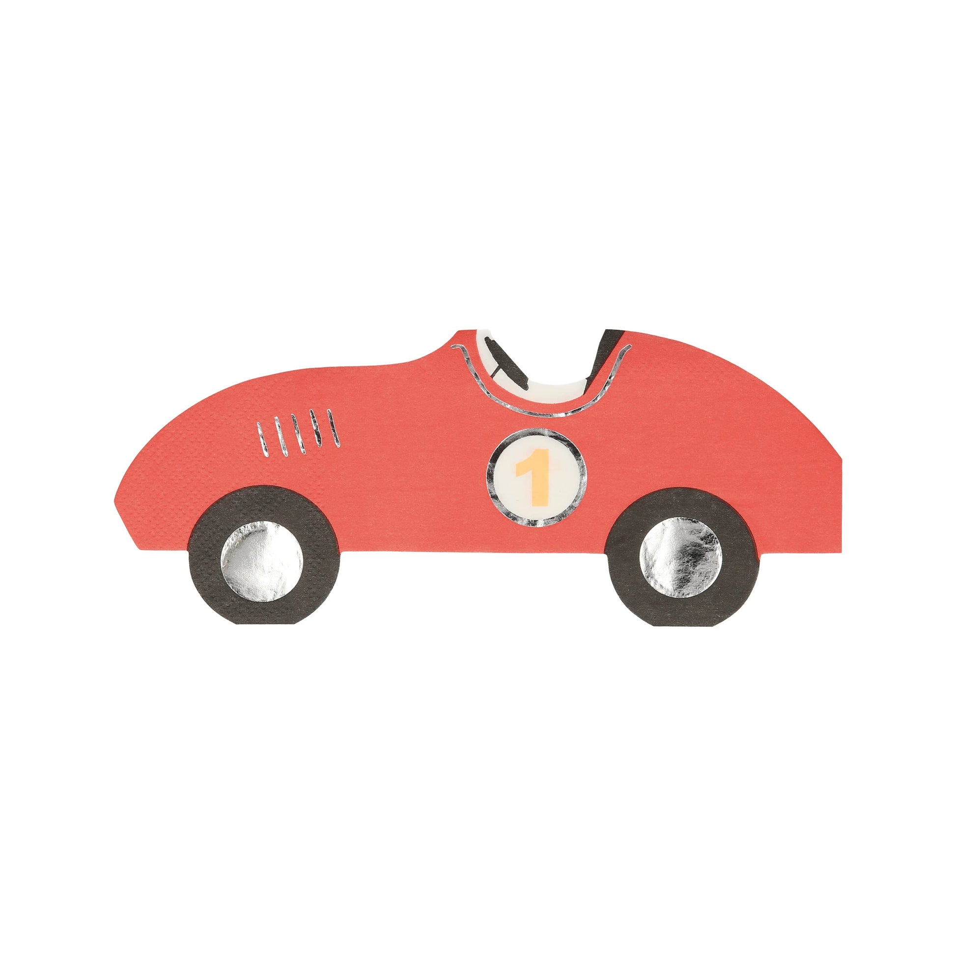 Meri Meri Race Car Napkins (Pack of 16), Thick & Absorbent 3-Ply Paper Napkins, Disposable