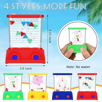 Gejoy 4 Pieces Water Games Handheld Valentines Day Gifts For Kids Mini Waterful Ring Toss Retro Pastime Toys Car Games Birthday Party Favor For Classroom Kids Adults Gifts(Modern Style)