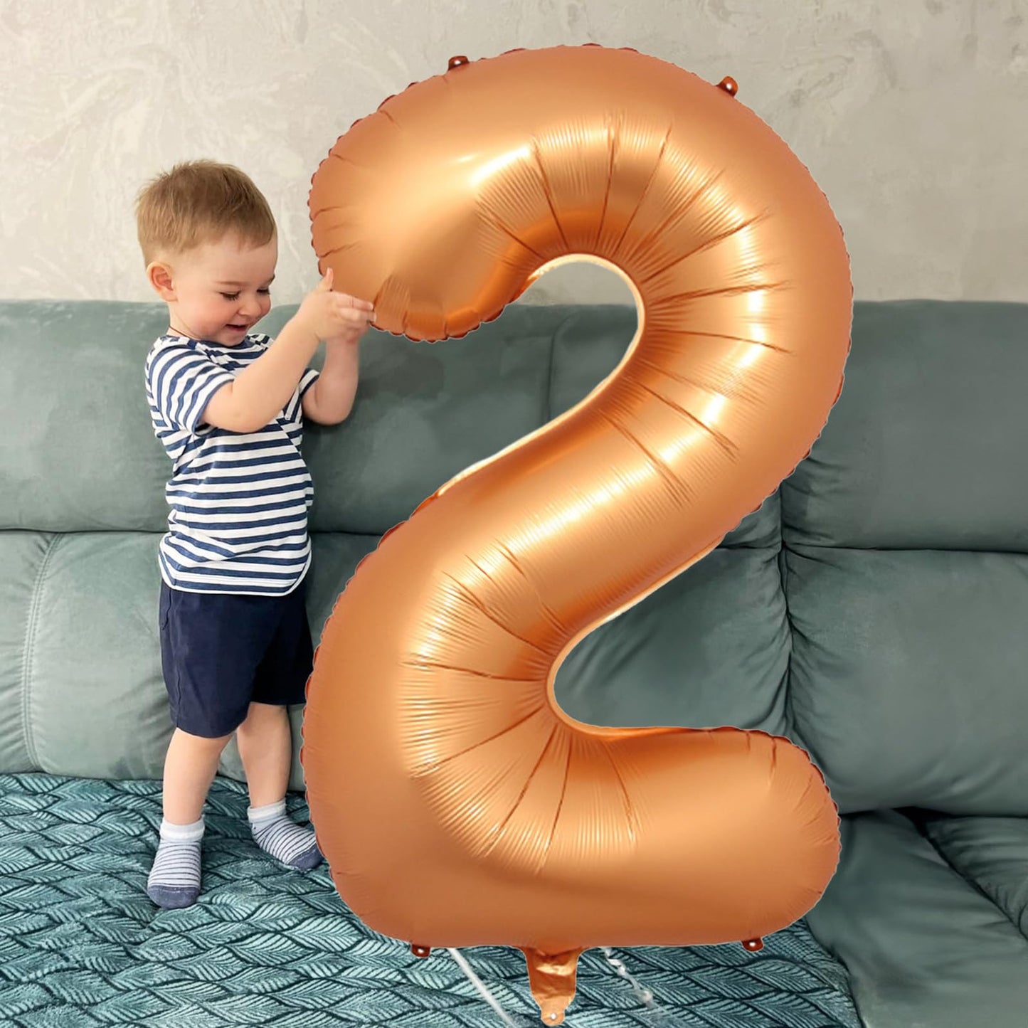 3Rd Birthday Number Balloons For Girls, 40 Inch Foil Self Inflating 3 Balloons Decor, Helium Large Mylar Orange Number 3 Balloon
