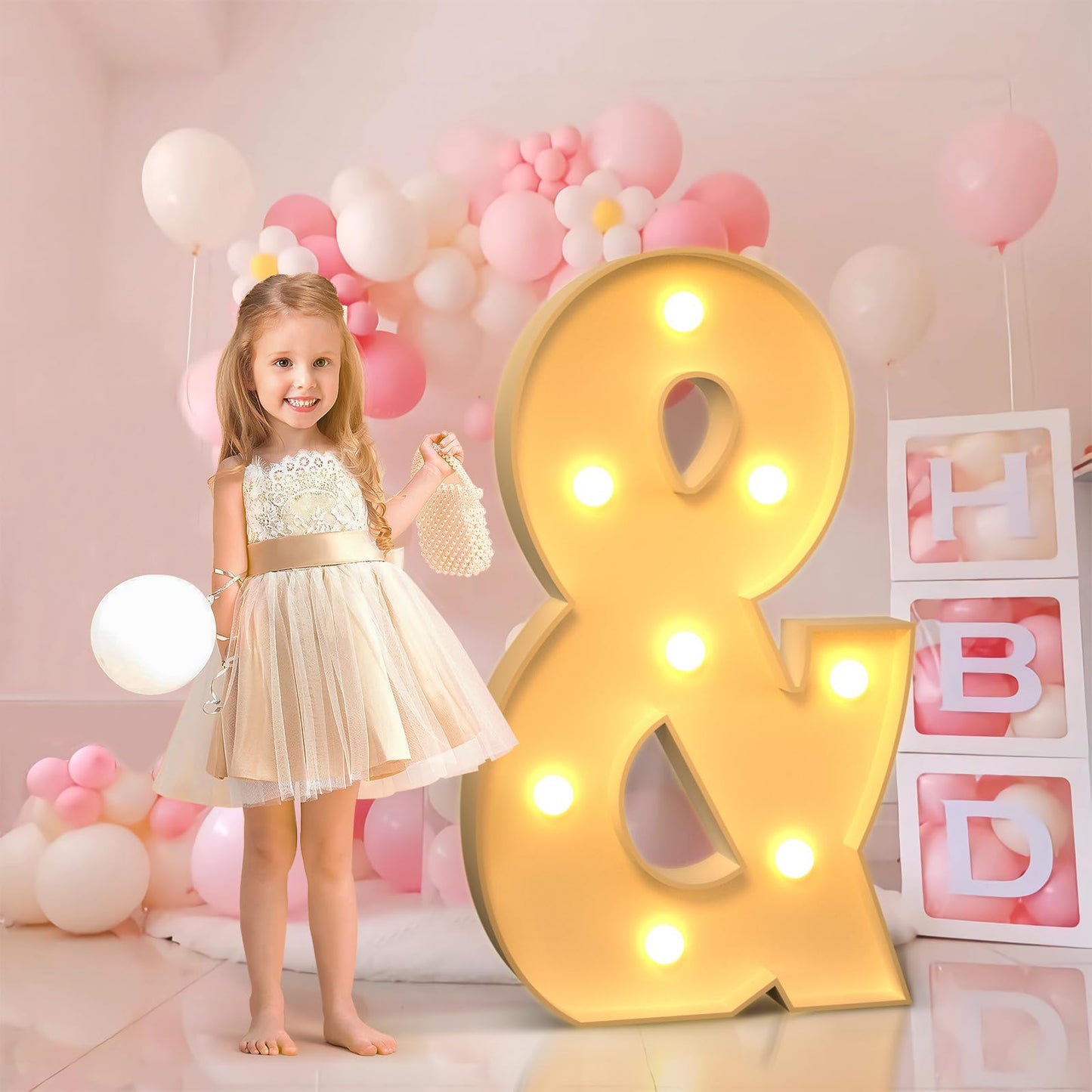 Imprsv 3Ft Marquee Light Up Letters &, Large Light Up Letters, Big Marquee Letters For Party Decorations Baby Shower Anniversary