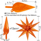 60 Pcs Orange Star Balloons Foil Starburst Balloons Explosion 12 Point Cone Balloons Large For Wedding Anniversary Backdrop Birt