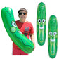 Zugar Land Giant Jumbo 36" Green Inflatable Smiling Pickle Head, Vinyl Beach Pool Float, 2 Pack