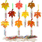 Fennoral 9 Pack Fall Wind Chime Kit For Kids Make You Own Maple Leaf Wind Chime Diy Coloring Fall Craft Wooden Hanging Ornaments