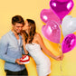 TONIFUL 30Pcs 18 Inch Pink White Heart Balloons Hot Pink Heart Shape Foil Mylar Balloons Decoration for Birthday Valentines Day