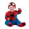 Marvel Spider-Man Official Infant Deluxe Costume - Premium Quality Minky Fabric And Non-Slip Grip Booties (0-6M)