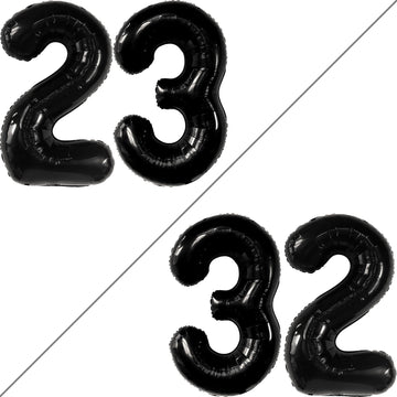 Katchon Black 40 Inch 23 Balloon - Birthday & Anniversary Decorations For Women & Men - Reusable, Self Sealing, Foil, Number Balloon