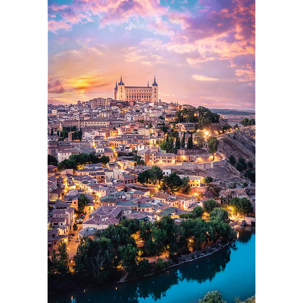Trefl 1500 Piece Jigsaw Puzzle - Toledo Spain at Sunset, Multicolor, Model 26146, Perfect for Adults, Romantic City Scene
